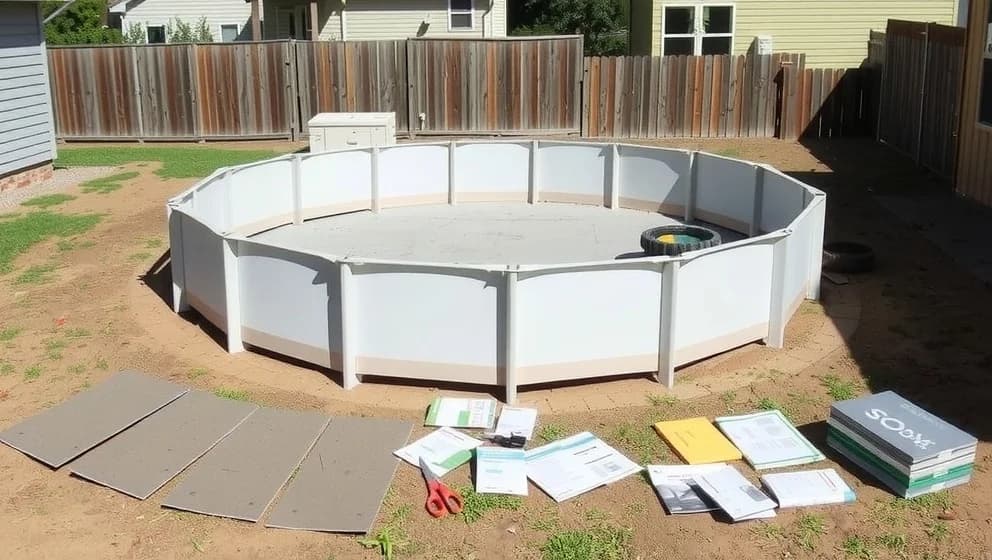 Bygga in pool ovan mark själv