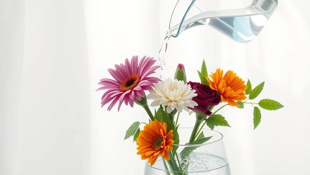 Färskt vatten till blommorna varje dag