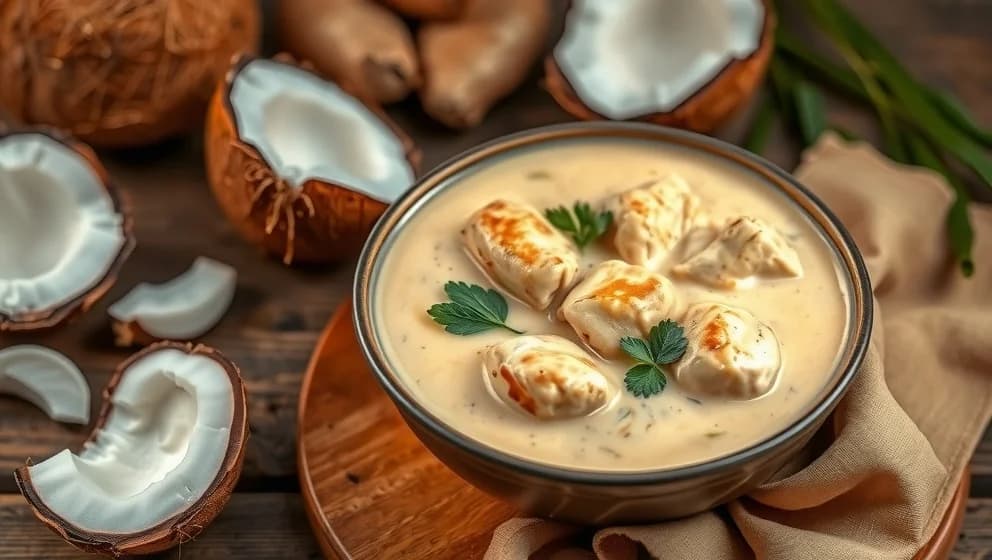 Krämig kycklinggryta med kokosmjölk som du lagar hemma