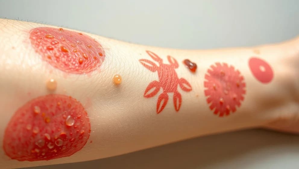 Röda utslag på benen bilder och vad de betyder