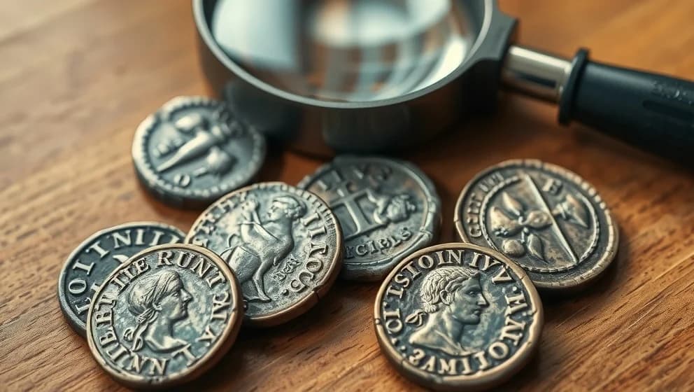 Romerskt mynt med 5 bokstäver