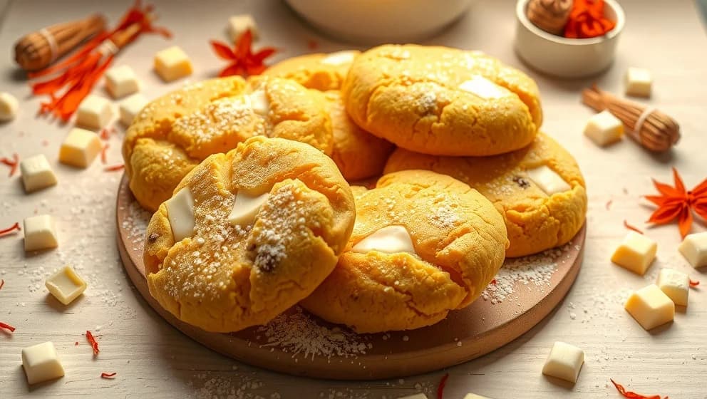 Saffranscookies med vit choklad som smakar himla gott